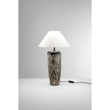 Lampe en céramique marron...