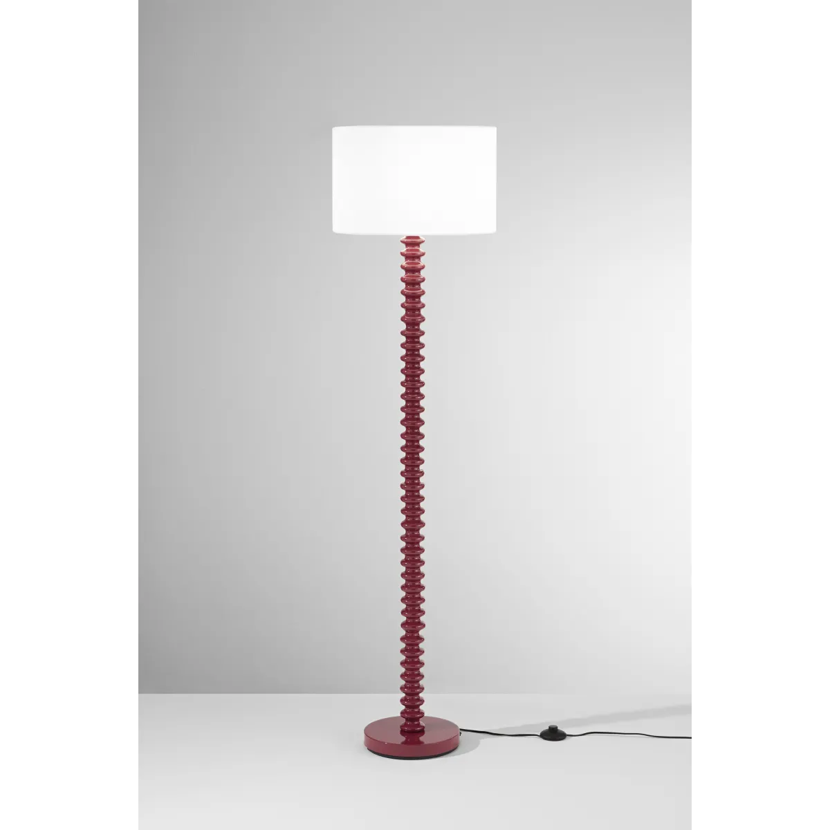 Lampadaire Sultan rouge en métal et velours, 1 ampoule...