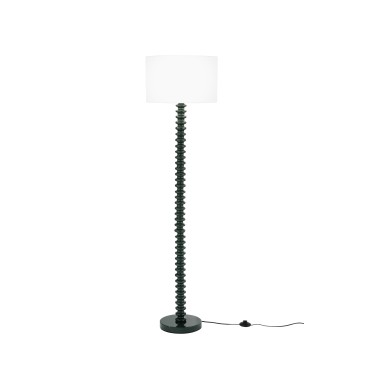 SULTAN GRÜNE STEHLAMPE AUS METALL + SAMT 1XE27 15W, LAMPEN-DURCHMESSER 40XH20CM, GEHÄUSE 40X40X153CM