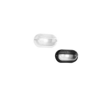 APPLIQUE TURTLE NERA OVALE CON PALPEBRA IN VETRO IP54 1XE27 175X95X100MM