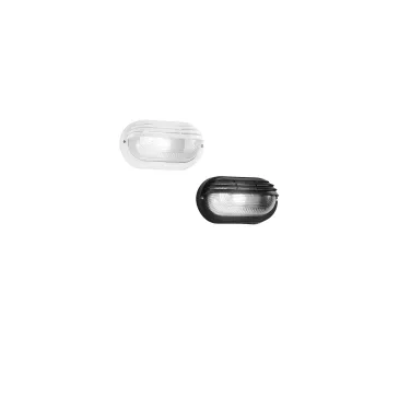 APPLIQUE TURTLE NERA OVALE CON PALPEBRA IN VETRO IP54 1XE27 175X95X100MM
