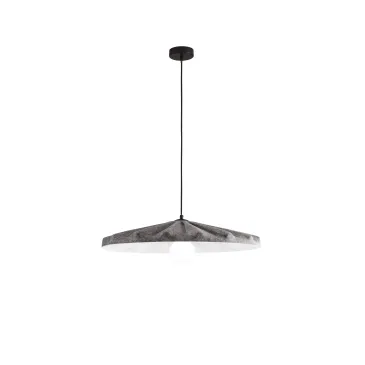 Suspension Wimbledon en feutre gris, câble de 2 m, abat-jour de 69 cm, 1 ampoule E27