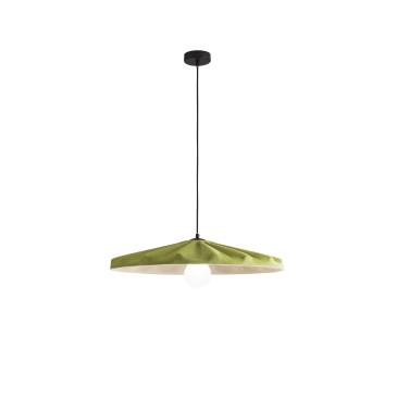SOSPENSIONE WIMBLEDON IN FELTRO VERDE CAVO 2M PARALUME 69CM 1XE27