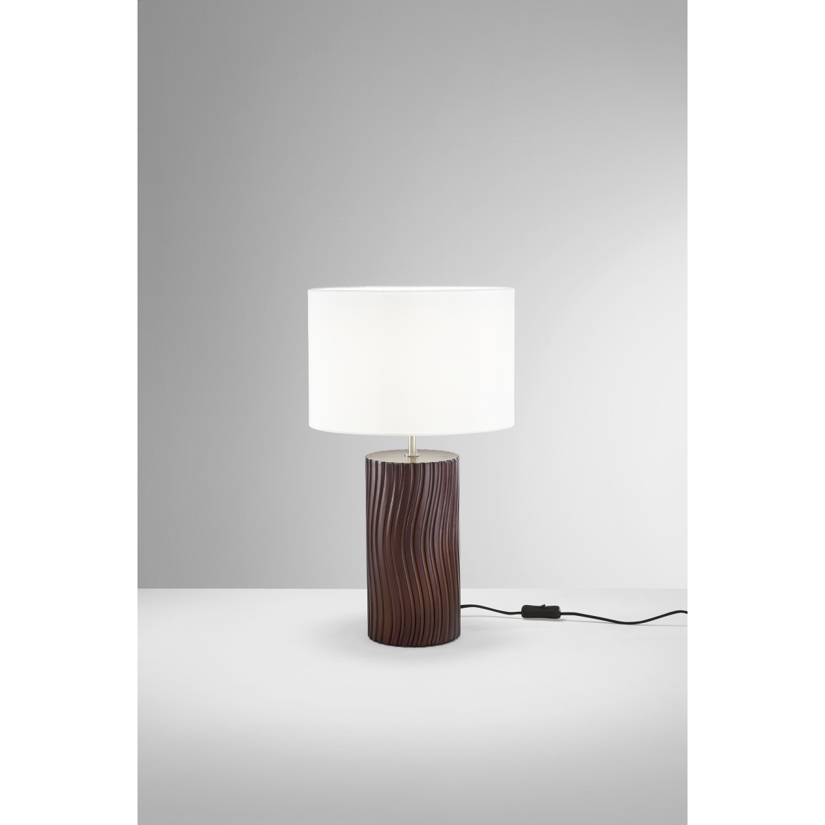 Lampe en bois brun, 1 douille E27, structure 30 x 50 cm,...