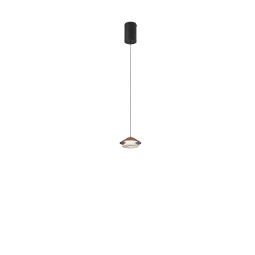 Suspension LED ATREO marron et beige en métal et aluminium 5W 3000K D13 x 200 cm