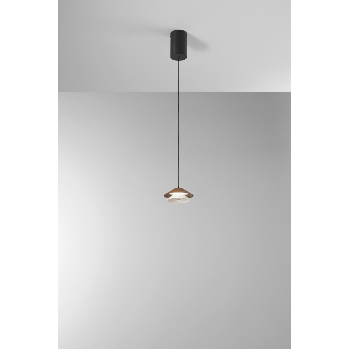 ATREO LED-Hängeleuchte in Braun und Beige aus Metall und...
