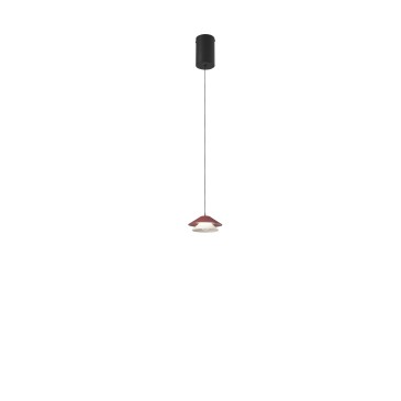 ATREO LED-Hängeleuchte, rot+beige, aus Metall und Aluminium, 5 W, 3000 K, Ø 13 x 200 cm