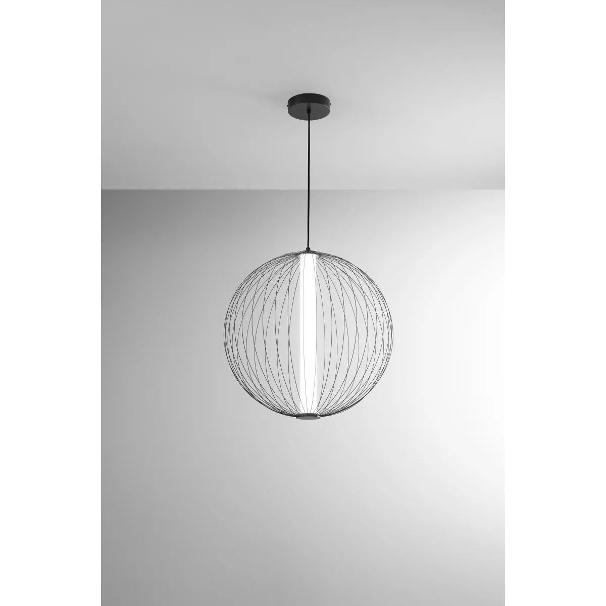 Suspension LED noire SEXTANT en manganèse 28W 3500LM...