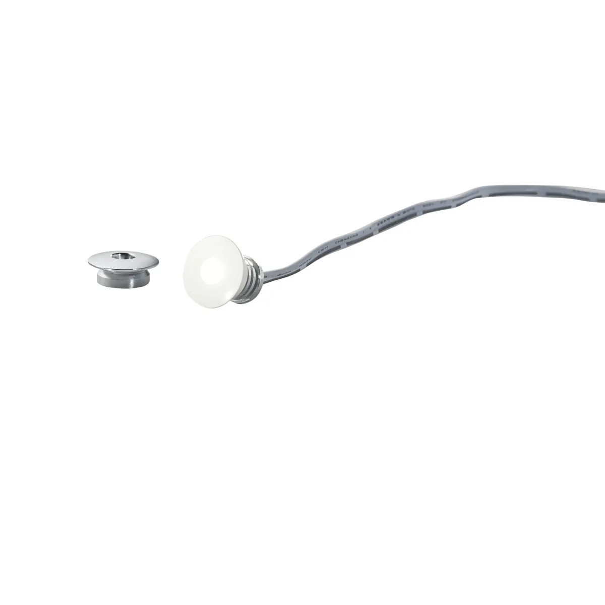 INCASSO LED STARLIGHT DC12V BIANCO E SILVER 0,2W 11LM 3000K CON GHIERA SILVER E BIANCA 1,8X1,4CM
