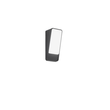 COUPE LED-Wandleuchte aus anthrazitfarbenem Aluminium, 14 W, 1950 lm, 3000 K, IP65, 380 x 230 x 305 mm