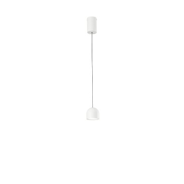Suspension LED YOYO blanche en métal et acrylique 6W 3000K diam. 10 x 150 cm