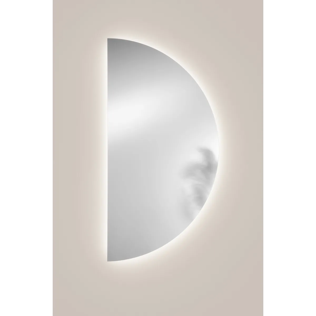 Specchio DEMI a semicerchio con illuminazione a LED, CCT 2 temperature, pellicola antideflagrante, 70 x 140 cm