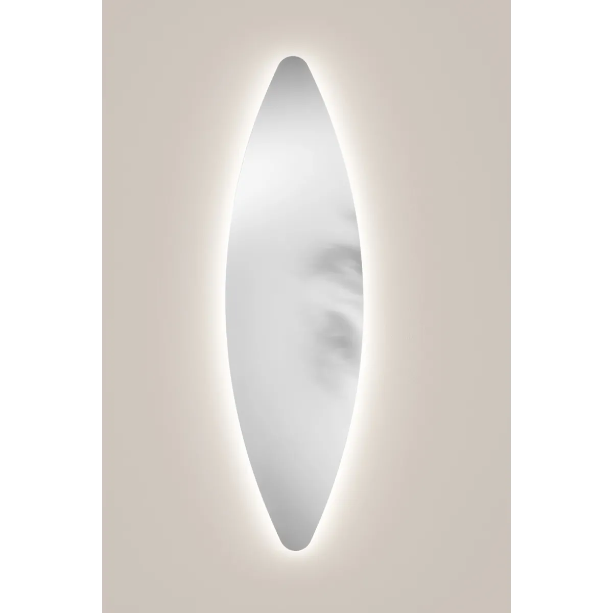 Specchio REM ovale con illuminazione a LED, CCT 2 temperature, pellicola antideflagrante, 160 x 45 cm