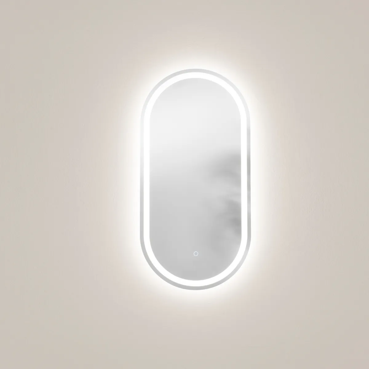 Specchio QUEEN ovale con illuminazione a LED, CCT 3 temperature, touch, pellicola antideflagrante, 40 X 80 cm