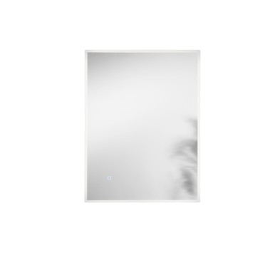 Specchio a led bagno 80x60 cm angoli smussati 3 colori touch pellicola antideflagrante - FRAME