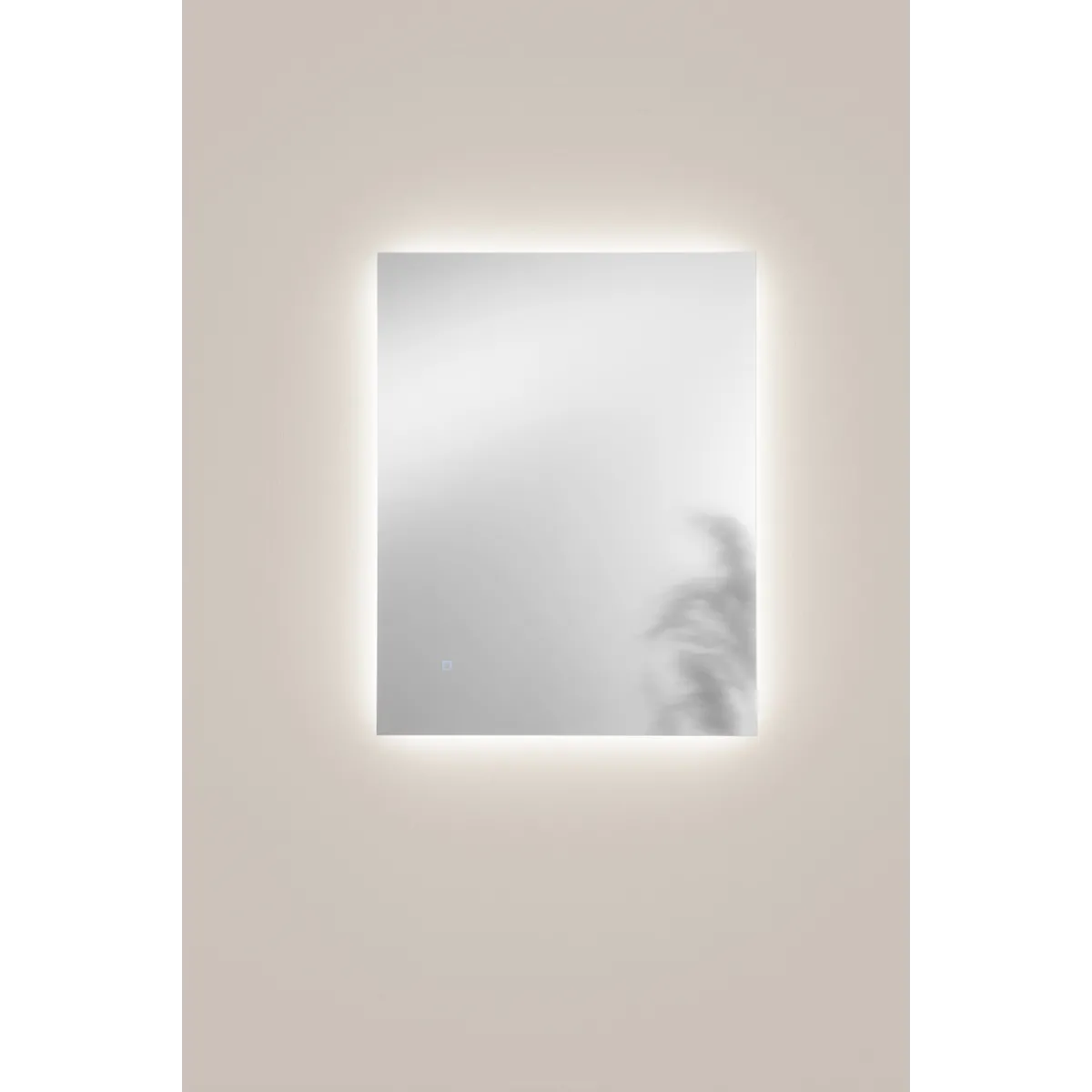 Specchio HALO con illuminazione a LED, rettangolare, CCT 3 temperature, pulsante touch dimming, pellicola antideflagrante, 80 cm