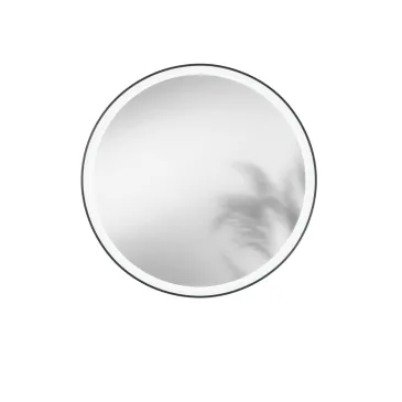 Specchio ORONERO tondo con illuminazione a LED, CCT, pulsante touch, pellicola antideflagrante, Nero