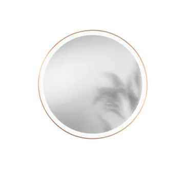Specchio ORONERO tondo con illuminazione a LED, CCT, pulsante touch, pellicola antideflagrante, 80 cm, oro