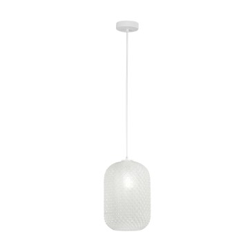 SOSPENSIONE ASHFORD OVALE BIANCA 1XE27 20X150CM
