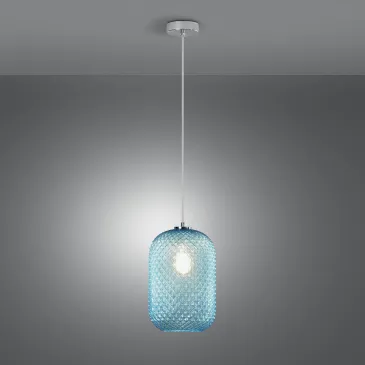 SOSPENSIONE ASHFORD OVALE AZZURRA 1XE27 20X150CM