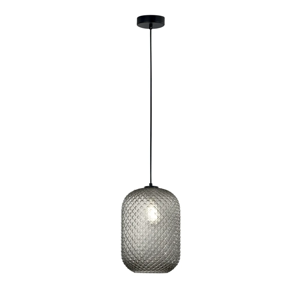 SOSPENSIONE ASHFORD OVALE NERA 1XE27 20X150CM