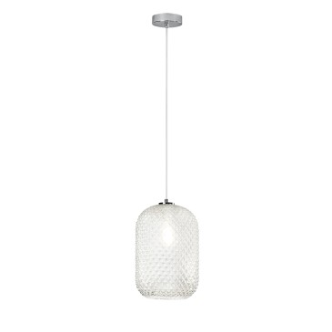 SOSPENSIONE ASHFORD OVALE TRASPARENTE 1XE27 20X150CM