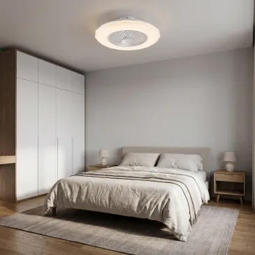 Plafonnier LED avec ventilateur et télécommande | Mondialshop
