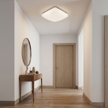 Plafoniera LED moderna da soffitto quadrata bianca 24W