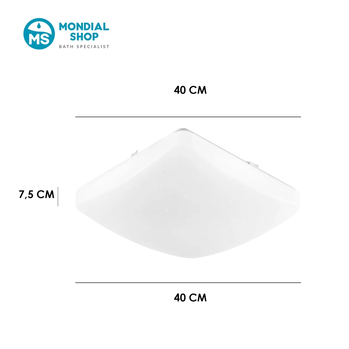 Plafonnier LED carré blanc 24 W | MondialShop