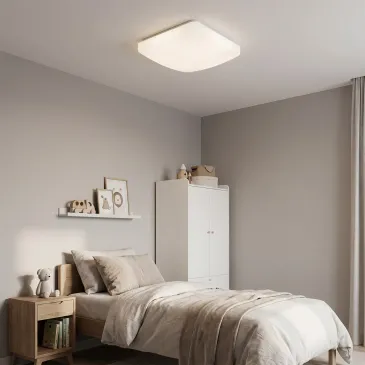 Plafoniera LED da interni in vetro bianco quadrata