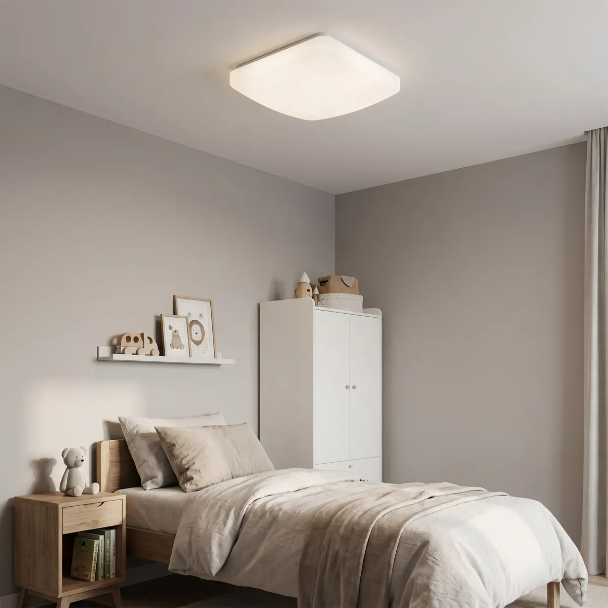 Plafoniera LED da interni in vetro bianco quadrata