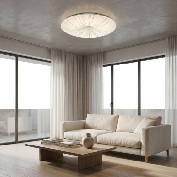 Moderne LED-Deckenleuchte in Weiß oder Silber aus Acryl, 24 W