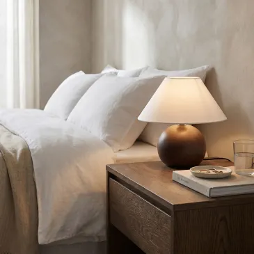 Lampe de table en chêne E14 | Design | MondialShop