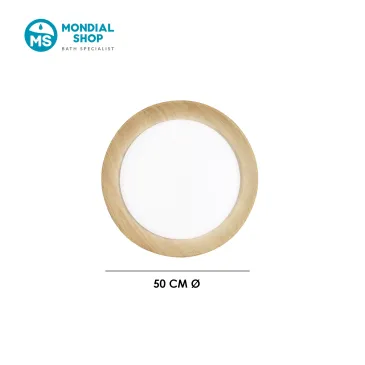 Plafoniera LED 35W Bianco e Legno | MondialShop