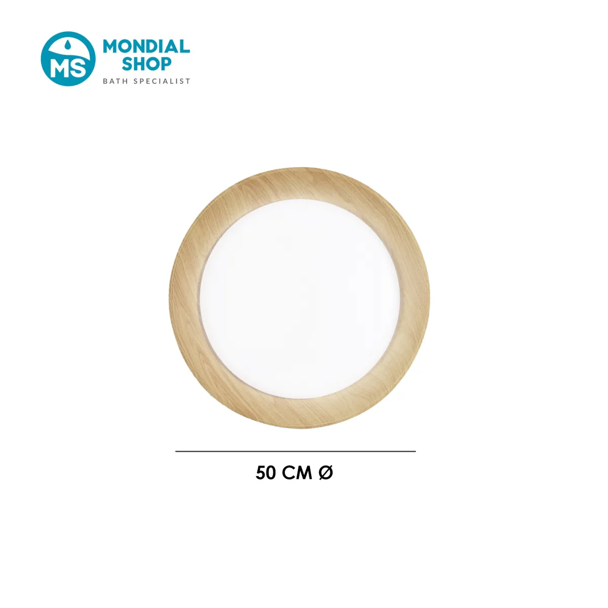 Plafonnier LED 35 W blanc et bois | MondialShop