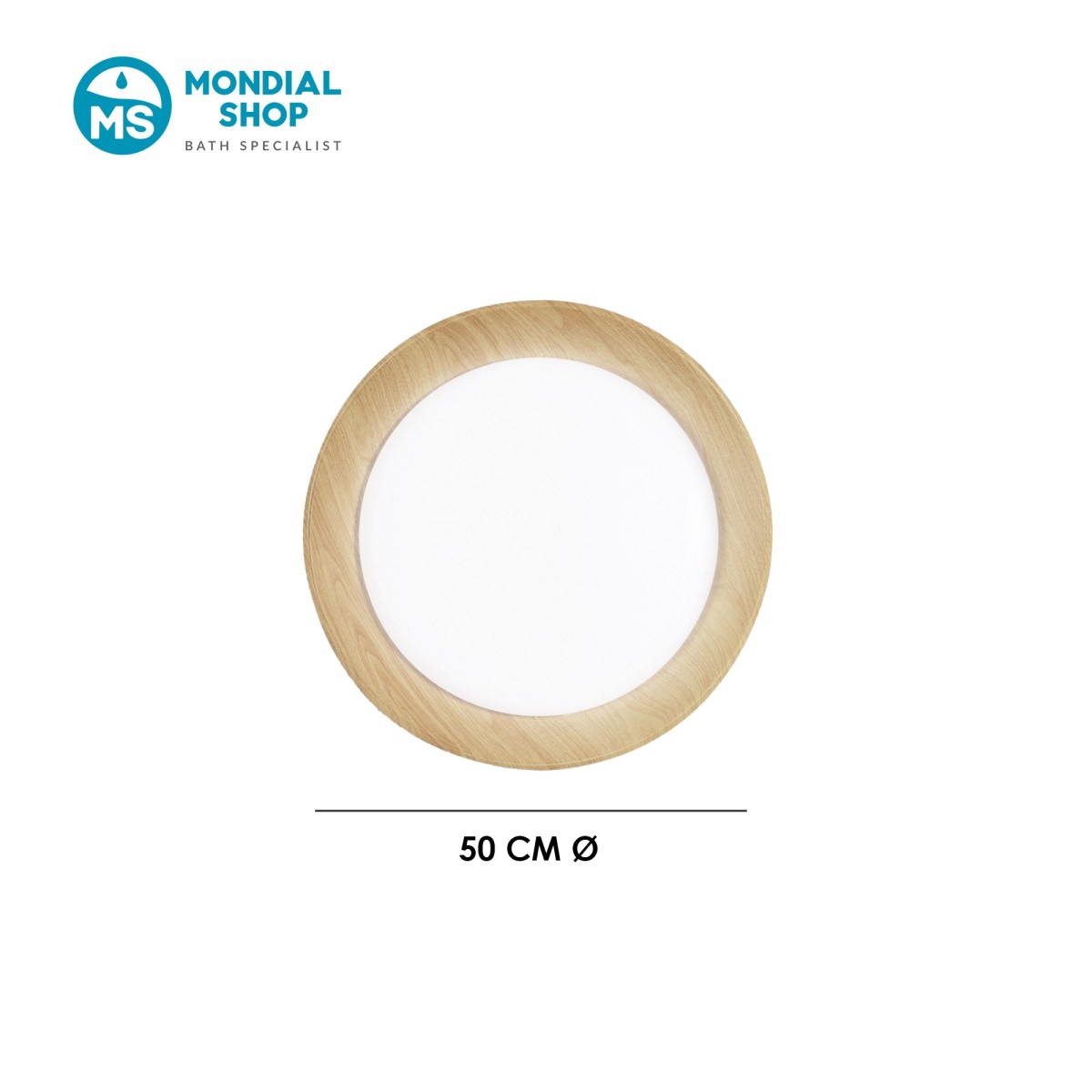 Plafonnier LED 35 W blanc et bois | MondialShop