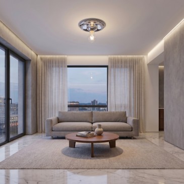 Plafoniera color cromo per soffitto design classico moderno