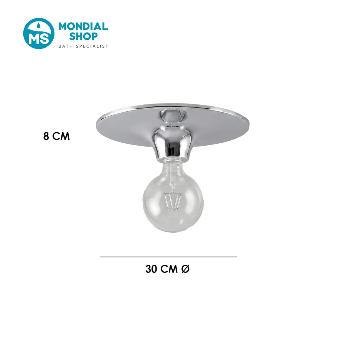 Deckenleuchte 1xE27 Weiß oder Chrom | MondialShop