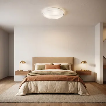 Plafonnier en verre blanc | Finition satinée | MondialShop