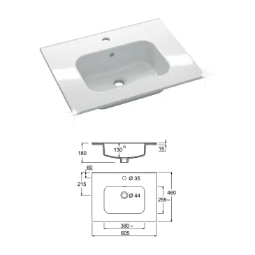 Mobile bagno sospeso rovere farnia cannettato specchio e luce omaggio