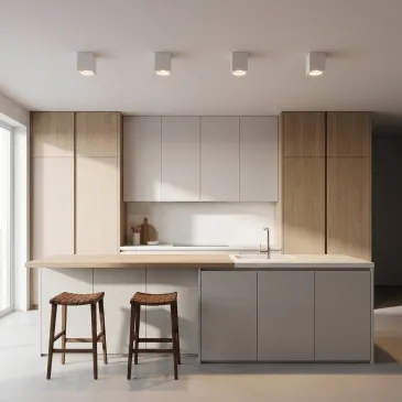 Schwarze quadratische Aluminium-Deckenleuchte GU10 | MondialShop
