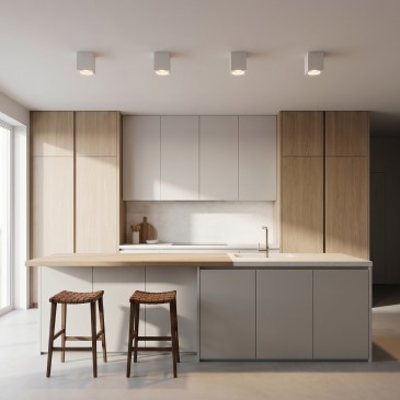 Plafonnier carré en aluminium noir GU10 | MondialShop