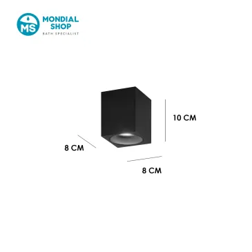Plafonnier carré en aluminium noir GU10 | MondialShop