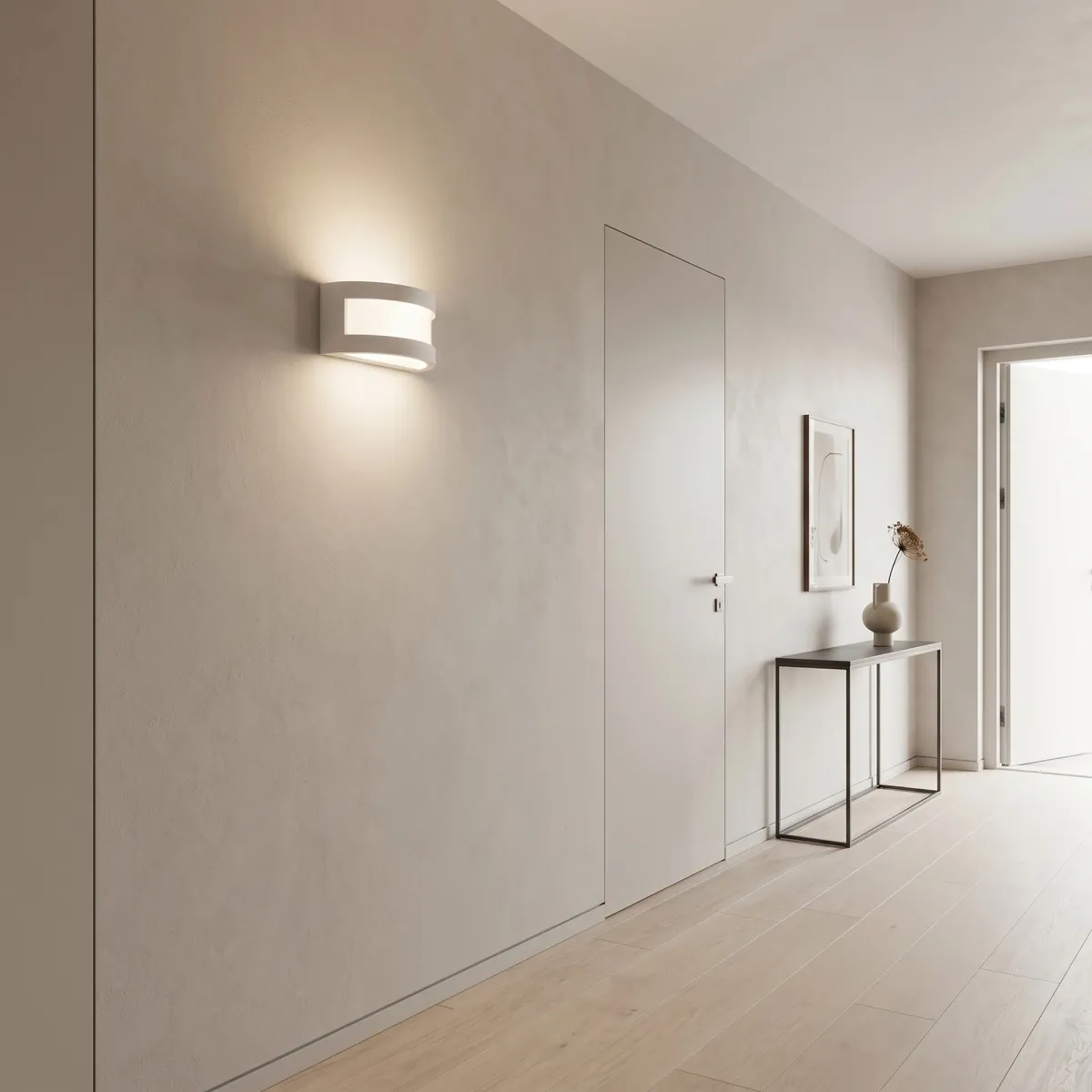 Überstreichbare Putzwandleuchte mit doppelter...