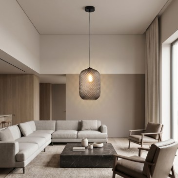 Farbige ovale Pendelleuchte 1xE27 | Mondialshop