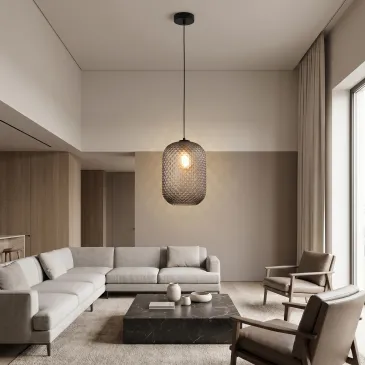 Sospensione ovale per lampadari moderni in vari colori 1XE27