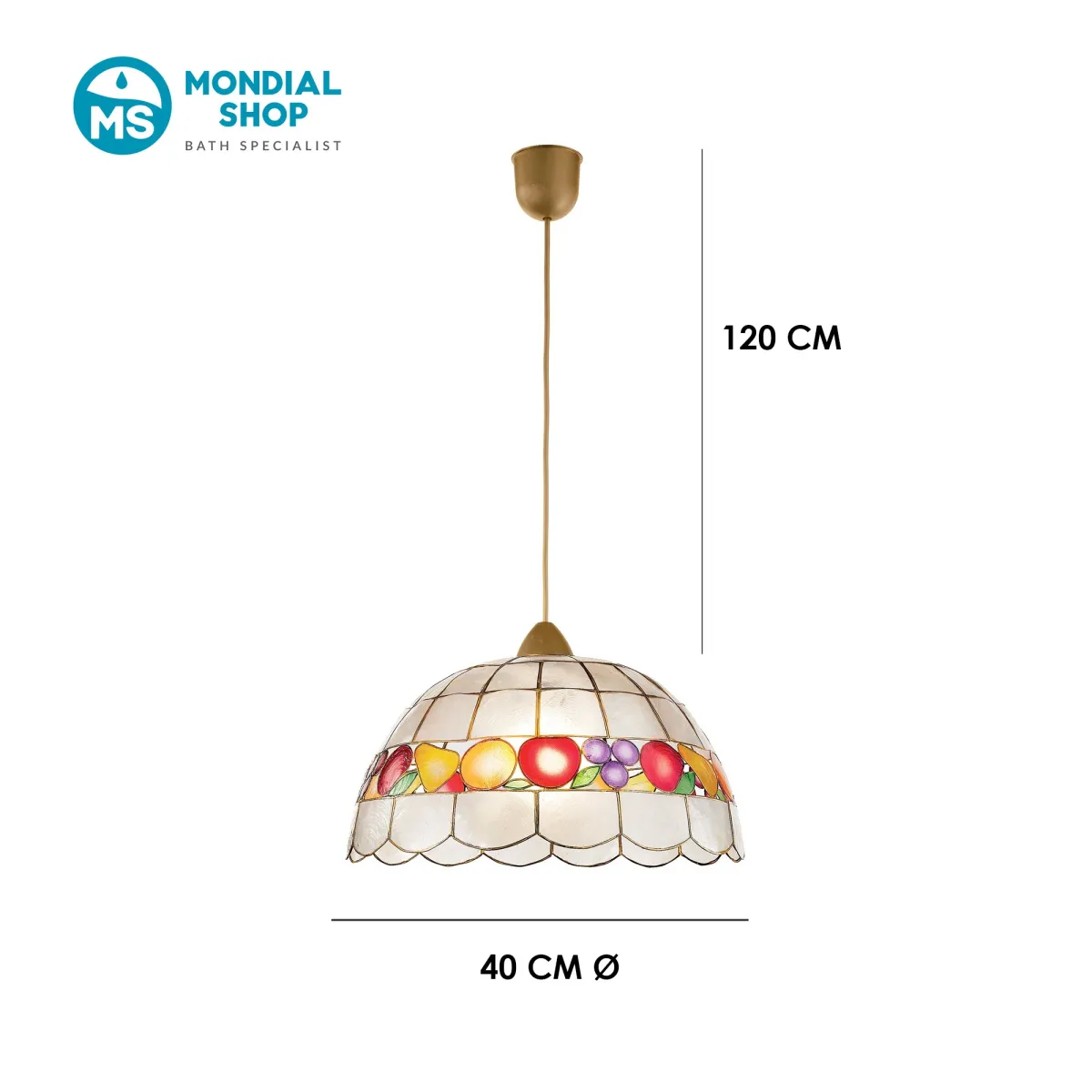 Pendentif en nacre orné de fruits | Mondialshop