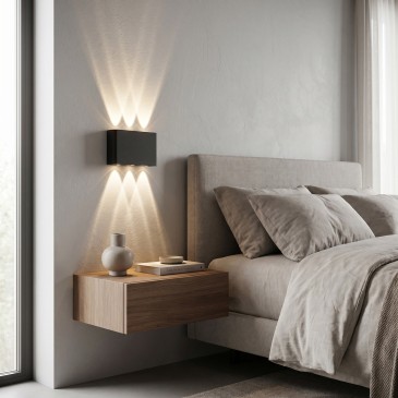 Applique d'arredo moderna da interno bianca o nera biemissione