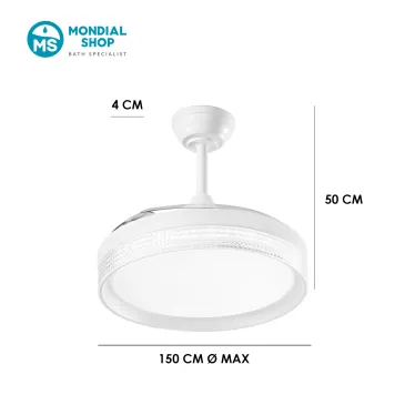 Scheda tecnica plafoniera con ventilatore integrato bianco