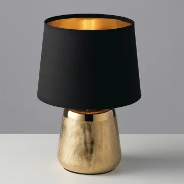 Lampe de table moderne E14 dorée ou argentée | Mondialshop